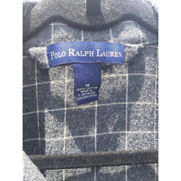 Polo Ralph Lauren sleepshirt mens M pajama grey plaid sleepware cotton preppy pj - Picture 5 of 9